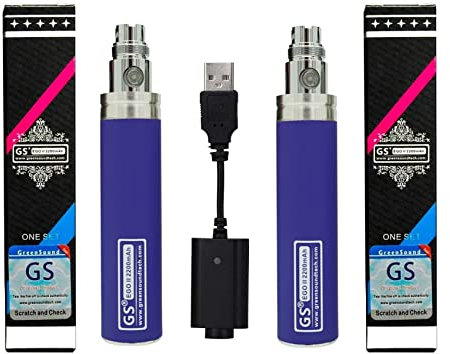 FOXFIVES GS Ego II 2200mah Huge Capacity Battery Edition 510 Double Pack with USB Charger Nicotine Free Empty Device (2PCS Purple)