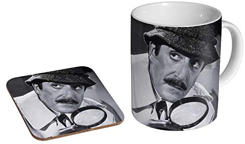 Peter Sellers Cleaseau Pink Panther Keramik-Kaffeetasse + Untersetzer Geschenk-Set ...