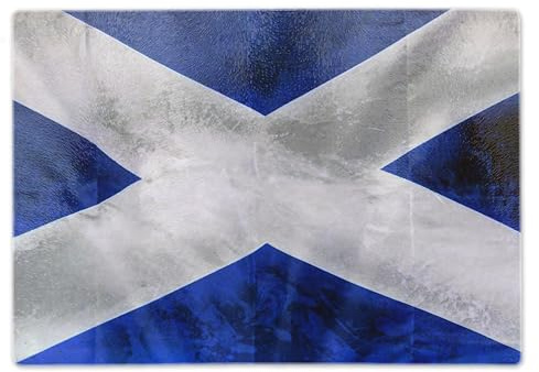 ShopQuality4U Premium Medium Glass Cutting Board Cheese Board Board Scotland Scottish Art Flag Design Kitchen Worktop Saver Protector