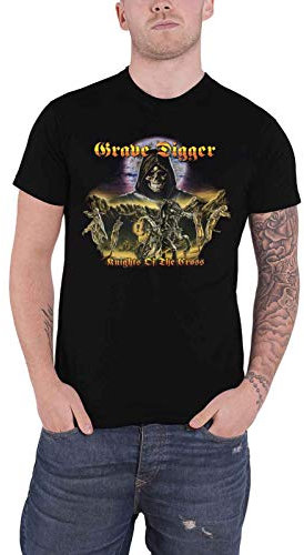 Grave Digger Knights of The Cross Männer T-Shirt schwarz L 100% Baumwolle Band-Merch, Bands
