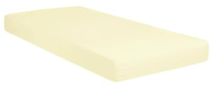 G BETTWARENSHOP Jersey Spannbetttuch wasserdicht 2in1 • Bettlaken und Matratzenschutz in einem 90x190-100x200 cm, vanille