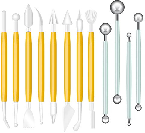 BONHHC Cake Modelling Decorating Tool Sugarcraft Scultura Tools Kit/Adatto per la Decorazione di Torte e la Scultura di argilla/12 Pezzi/Blu