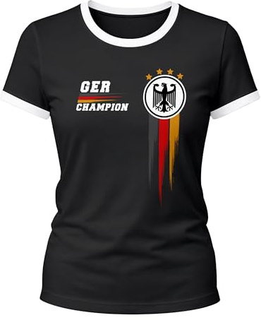 MoonWorks® Damen WM-Shirt Deutschland Fußball Fanshirt Germany Champion Weltmeisterschaft 2026