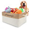 PIANG GOUER Aufbewahrungskorb für Hundespielzeug, Mit personalisiertem Kosenamen Faltbare rechteckige Aufbewahrungsbox für Organisation Katzen und Hundekleidung, Spielzeug(Beige，M)