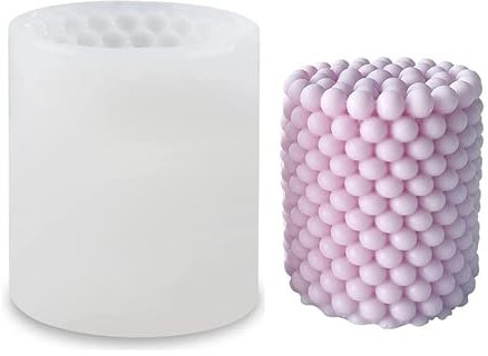 Kerzen Silikonform,1Stk 3D Bubble Candle silikonform,Zylindrische Kerzenformen,Silikonform Kerze Bubble DIY Silikon Kerzenwachs Formen,Kerzenherstellung Gießformen,DIY Duftkerzenform,DIY Kerzen Form