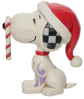 Peanuts By Jim Shore Snoopy Glitter Candy Cane Mini Figurine