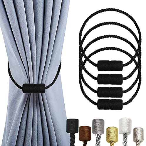 OCIOLI 4 Pack magnetischen Vorhang Krawattenhalter Vorhang Krawattenhalter Vorhang Krawatten mit dickeren Twist Rope & Starke Magnet Krawatte zurück für Vorhänge