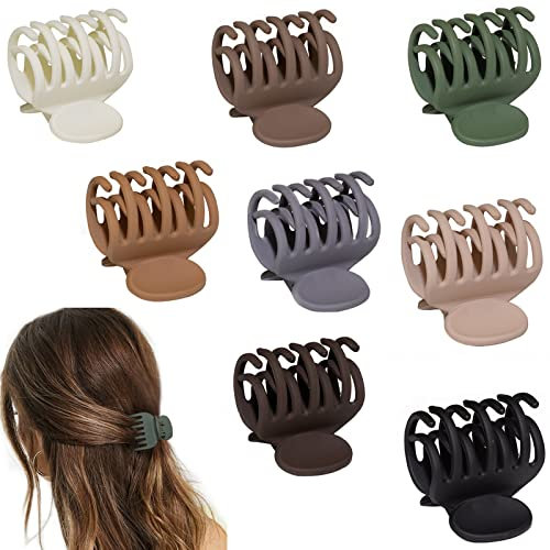 1.6 Matte Medium Double Row Teeth Hair Clips for Women - Strong Hold Jaw Clamps for Thin, Fine & Thick Hair