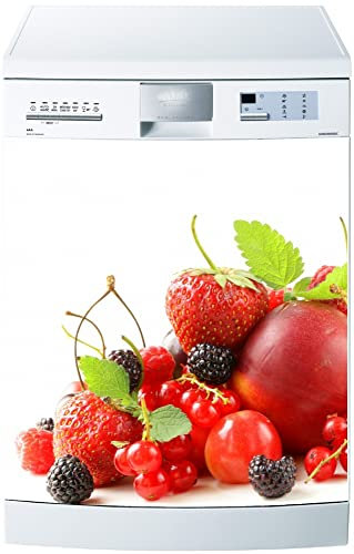 Jm-Déco Sticker pour Lave Vaisselle Fruits Rouges Dimensions 60x60cm