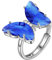 Aurora Tears Blauer Schmetterling Herz Ring Einstellbare Frauen 925 Sterling Silber Tier Schmetterlinge September Erstellt Saphir Birthstone Saphir Offener Ring Geburtstag Schmuck DR0133S