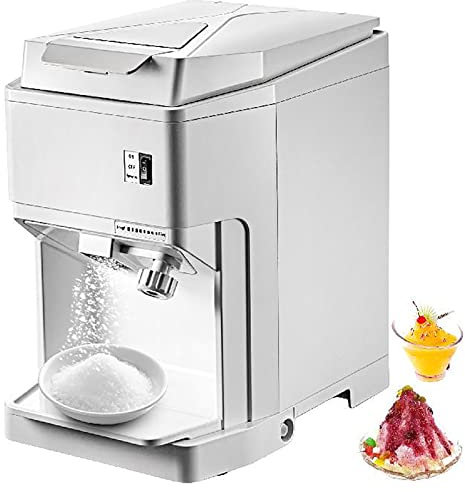 Tritaghiaccio elettrico rasato da 460 W, facilmente regolabile per ghiaccio grezzo e fine, 120 kg all'ora, design completamente aperto per una facile pulizia - per cucina di casa e ristorante