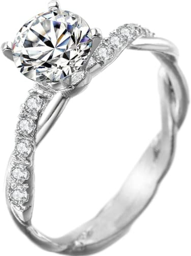 Bague de fiançailles de style solitaire classique – Acier inoxydable, faux diamant 2,0 carats, tailles 3–13 disponibles, 7, Métal, Zircone cubique