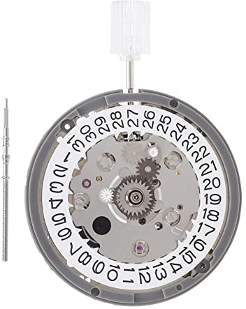 Gathukila NH34 NH34A 3-stelliger Kalender GMT Automatikwerk Hochpräzises Uhrwerk Zubehör, silber