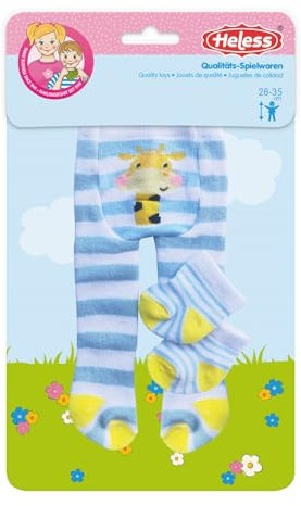 Heless 8781 – Puppenkleidung „Lustige Tiere“, Strumpfhose und Söckchen mit Tiermotiven in 1 von 3 Designs (zufällige Auswahl), für Puppen und Kuscheltiere der Größe 28-35 cm