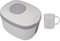 Large Capacity Food Storage Container, Rice Storage Container, Airtight Food Storage Container with Measuring Cup, Covered Rice Bucket, Cereal Dispenser Bin for Grains Nuts Flour(M Gray (10kg/22.0lb))