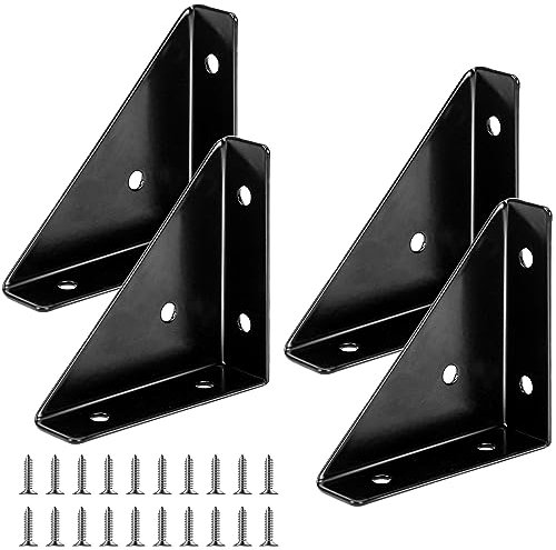 Corner Bracket - 4 Pack Bed Support, Angle Brackets, Shelf Fastener, Braces Joining Support With Screws for Desk and Bed Edge