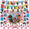 Dackel Geburtstag Party Dekorationen Set - Banner, Spiralen, Kuchen Topper, Cupcake Toppers, Ballons, Hintergrund für Feier