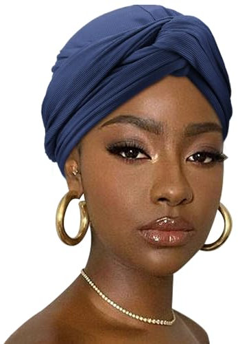 DRESHOW Haar Wrap für Damen Gerippte Weich Turban Stretch Jersey Kopftuch Atmungsaktiv Leichtgewicht Turban Einfarbig