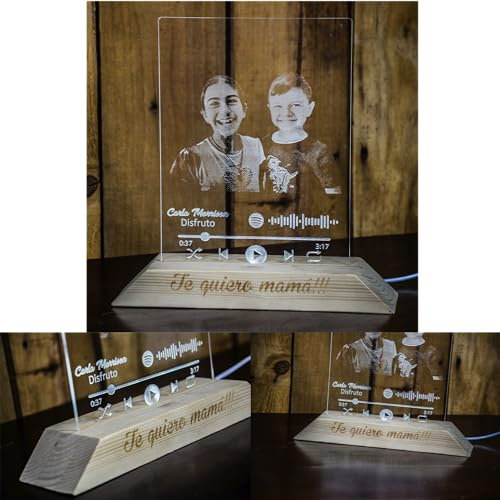 EDURAIT] Lámpara LED Personalizada con Canción de Spotify - Regalo para la Pareja - Decoración de Habitación Romántica - Regalos Originales para Hombre y Mujer