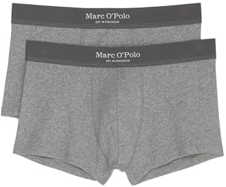 Marc O'Polo Men's Iconic Rib 2-Pack Trunks, Grey, Small
