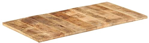 prissent Tischplatte 25-27 mm 120 x 60 cm aus Mango-Massivholz, Tischplatte aus Massivholz, Tischplatte aus Massivholz, Tischplatte für Tisch, Holz, rechteckige Tischplatte, Schreibtisch