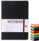 KISUOMAOYI A5 Notebook with Lined Pages, Pen Loop and Expandable Paper Pocket Hardback Journal Notepad Note Book New Notes Diary Pad(Black