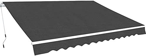 ARKEM Gelenkarmmarkise 500 cm Anthrazit Aussenrollos Wetterfest Trennwand Balkon