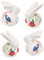 Logbuch-Verlag 4 kleine Bunte Hasen Osterhasen Hasen Figuren kleine Ostergeschenke Hasenfiguren 5 cm Retro aus Porzellan