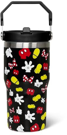 Sxdcfrs Cartoon Mouse Tumbler 20 Oz With Lid and Flip Straw Stainless Steel Insulated with Top Handle Black Travel Coffee Mug - Birthday,Christmas Gift, 40oz