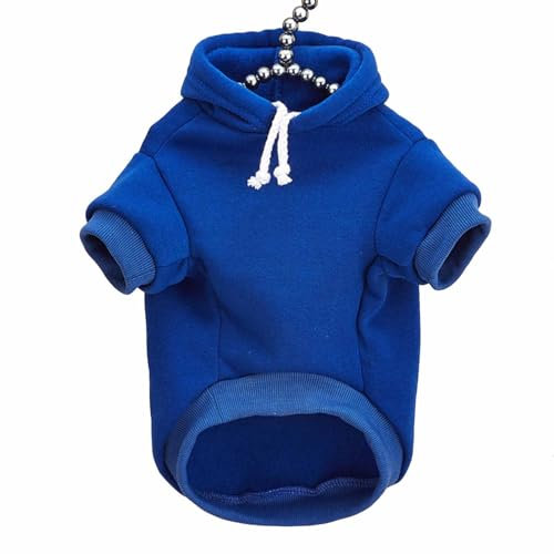 Monkimau Hundepullover Hoodie für kleine bis große Hunde – Warmer Fleece – Herbst- und Winterkleidung – XS bis XXXL – 10 Farben (Blau, 2XL)