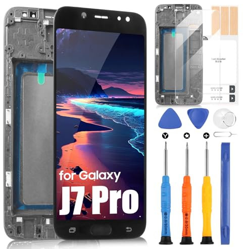 Pantalla LCD para Samsung Galaxy J7 Pro 2017, pantalla para Samsung J7 Pro 2017 SM-J730 J730G J730F SM-J730F/DS J730G/DS Reemplazo de la pantalla táctil digitalizador completo con herramientas (negro)