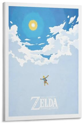 Leap of Faith - Tränen des Königreichs Hyrule Videospiel-Poster auf Leinwand, Wanddekoration, ästhetischer Schulbedarf, Gemälde, 60 x 90 cm