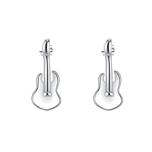 Ohrstecker Sterling Silber 999, Ohrstecker Silber Gitarre Ohrringe Damen