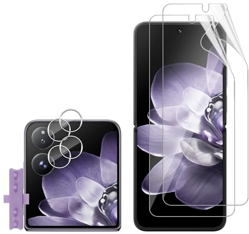 Lutree para Xiaomi Mi Mix Flip - 2+2 Piezas TPU Pantalla Protector + Cristal Templado Protector de Lente de Cámara, HD Anti-Arañazos Película Protectora