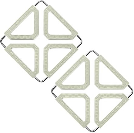 JXPXJMY 2PCS Silicone Trivet Mat Set with Foldable Stainless Steel Frame, Heat-Resistant Insulating Hot Pads for Pots Cups Plates and Bowls (Green)