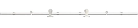 vidaXL Kit fixation porte coulissante 200 cm Acier inoxydable Argenté, quincaillerie de porte coulissante, galet de porte coulissante, système de porte coulissante