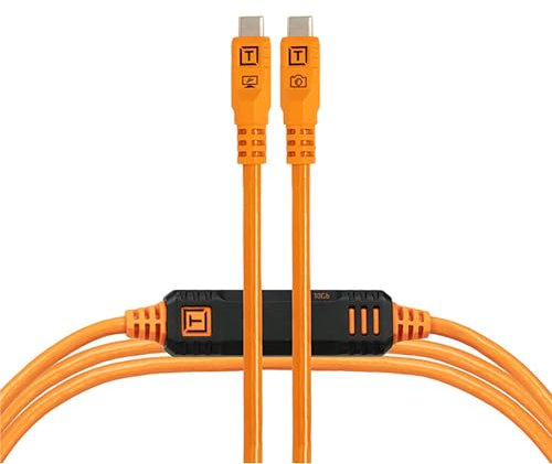 Tether Tools TetherPro Optima 10G USB Exclusive Data Transfer, 15’ (4.6M) Straight to Straight Cable - Orange