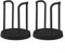 Set di 2 portabicchieri eleganti in plastica ABS, salvaspazio, design impermeabile per un facile accesso, per una conservazione efficiente (nero)
