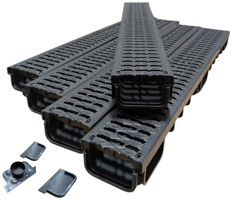 Drainage Channel Driveway & Patios 5X 1mtr Plastic Grating + Free Accessories/Heavy Duty Grating/Upto 2.5t