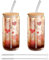 Cosmeria Glass Set with Lid and Straw, 2 x 480 ml Drinking Glasses with Straw and lid, Eco-Friendly Boba Cup for Cold Drinks, Aesthetic Items