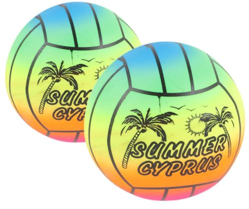 FUNNETOYU 2stücke Aufblasbare Volleyball-spielzeuge Bunte Rainbow PVC Bälle Für Junge Mädchen Für Strand Pool Und Gartenaktivitäten Für Sommer-sportspiele
