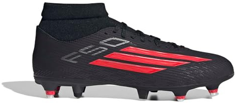 adidas Unisex F50 League Mid Cut Soft Ground Football Boots, core Black/Lucid red/core Black, 42 EU