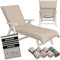 CalmySEA Handtuch für Sonnenliege 200x75cm - mit Kapuze Microfaser Light Weight Schonbezug für Gartenliege Handtücher mit Umschlag Liegestuhl Bezug Strandliege (Beige, 1 Stück)