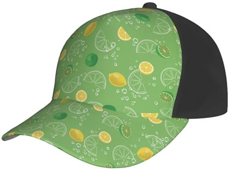 Sombrero De ala Curva Lindo Verde Lima Unisex Trucker Hat Fresco Baseball Hat para Cumpleaños Viajar Fishing