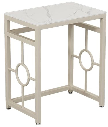 OWOHYG Meuble de Rangement pour Robot aspirateur, étagère pour aspirateur Robot, Petite Table d'appoint pour Salle de Bain, Support Multifonction pour Aquarium, Blanc cassé, 50 x 40 cm