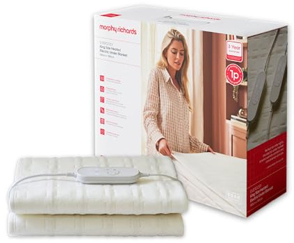 Morphy Richards EverCosy Electric Under Blanket, King, 160x150cm, For Back Pain and Cold Nights, 9 Heat Settings, 9hr Timer, BEAB Approved, 1p/hr Cost, Cream, 600122