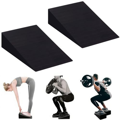 Wadendehner & Schrägbrett 2er Set, Mobilitätskeil, Fersenkeil als Squat Wedge für tiefere Kniebeugen, Yoga Block aus EVA-Schaum (23x15x5,5 cm)