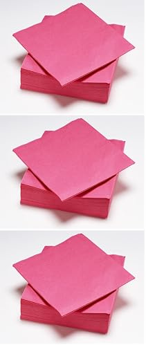 Le Nappage 50 Servietten aus Watte 33 x 33 cm, 2-lagig, FSC, Zellulose, Fuchsia, 33 x 33 cm (Packung mit 3)