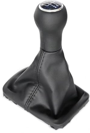 PPXBFD Gang Schaltknauf Für VW Für Käfer 1998–2010 5-Gang-Schaltknauf Ledermanschette Shifter Gamasche Boot(5 Speed Black)