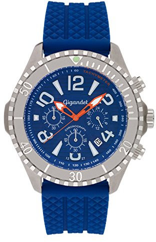Gigandet Herren Uhr Chronograph Quarz mit Silikon Armband G23-004